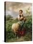 The Shepherdess, 1866-Johann Baptist Hofner-Stretched Canvas