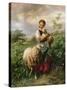 The Shepherdess, 1866-Johann Baptist Hofner-Stretched Canvas