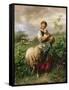 The Shepherdess, 1866-Johann Baptist Hofner-Framed Stretched Canvas