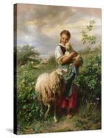 The Shepherdess, 1866-Johann Baptist Hofner-Stretched Canvas