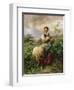 The Shepherdess, 1866-Johann Baptist Hofner-Framed Premium Giclee Print