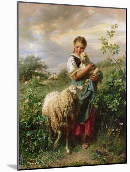 The Shepherdess, 1866-Johann Baptist Hofner-Mounted Giclee Print