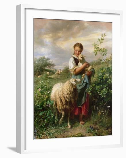 The Shepherdess, 1866-Johann Baptist Hofner-Framed Giclee Print