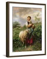 The Shepherdess, 1866-Johann Baptist Hofner-Framed Giclee Print