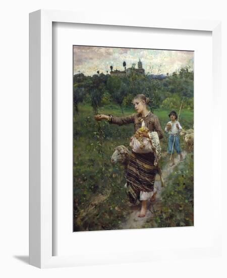 The Shepherdess-Francesco Paolo Michetti-Framed Giclee Print