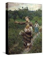 The Shepherdess-Francesco Paolo Michetti-Stretched Canvas