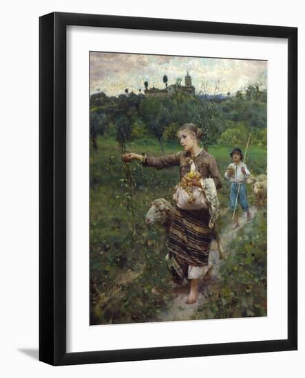 The Shepherdess-Francesco Paolo Michetti-Framed Giclee Print