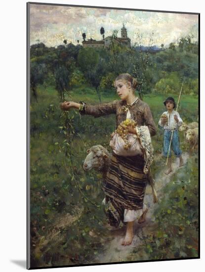 The Shepherdess-Francesco Paolo Michetti-Mounted Giclee Print