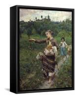 The Shepherdess-Francesco Paolo Michetti-Framed Stretched Canvas