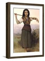 The Shepherdess-William Adolphe Bouguereau-Framed Art Print