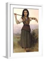 The Shepherdess-William Adolphe Bouguereau-Framed Art Print