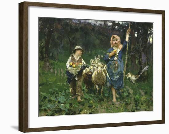 The Shepherdesses-Francesco Paolo Michetti-Framed Giclee Print