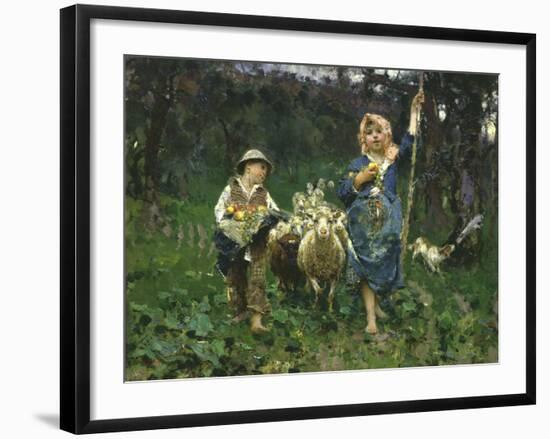 The Shepherdesses-Francesco Paolo Michetti-Framed Giclee Print