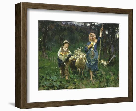 The Shepherdesses-Francesco Paolo Michetti-Framed Premium Giclee Print