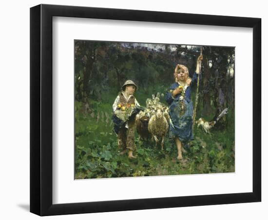 The Shepherdesses-Francesco Paolo Michetti-Framed Premium Giclee Print