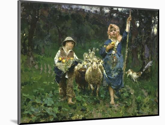 The Shepherdesses-Francesco Paolo Michetti-Mounted Premium Giclee Print