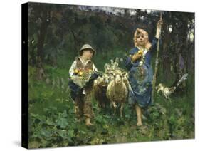 The Shepherdesses-Francesco Paolo Michetti-Stretched Canvas