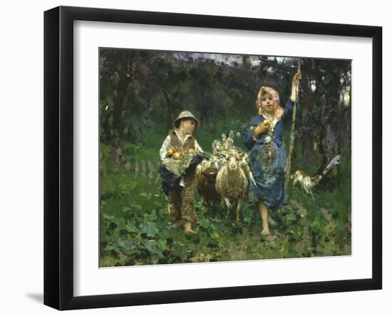 The Shepherdesses-Francesco Paolo Michetti-Framed Giclee Print