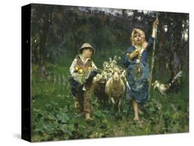 The Shepherdesses-Francesco Paolo Michetti-Stretched Canvas