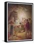 The Shepherds Come to See Mary Joseph and Their Baby Jesus-William Hole-Framed Stretched Canvas