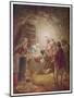 The Shepherds Come to See Mary Joseph and Their Baby Jesus-William Hole-Mounted Art Print