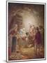 The Shepherds Come to See Mary Joseph and Their Baby Jesus-William Hole-Mounted Art Print