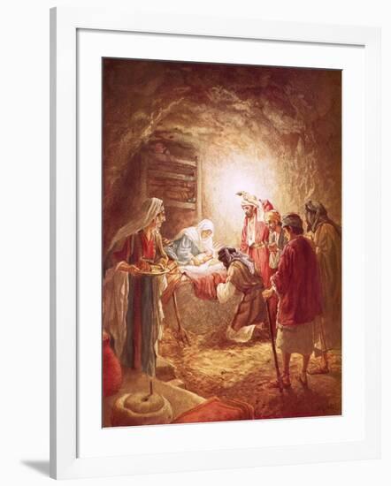 The Shepherds Finding the Infant Christ Lying in a Manger-William Brassey Hole-Framed Giclee Print