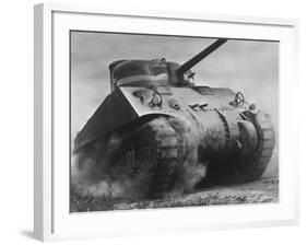 The Sherman Tank Was the Primary Battle Tank of the U. S. and Western Allies from 1942-45-null-Framed Photo