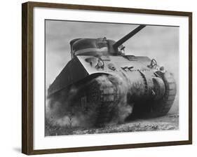 The Sherman Tank Was the Primary Battle Tank of the U. S. and Western Allies from 1942-45-null-Framed Photo