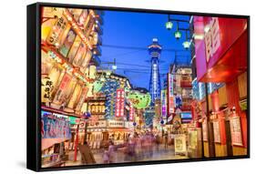The Shinsekai District of Osaka, Japan-Sean Pavone-Framed Stretched Canvas