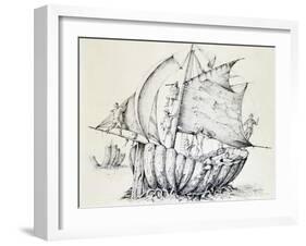 The Ship, C1850-1890-Stanislas Lepine-Framed Giclee Print