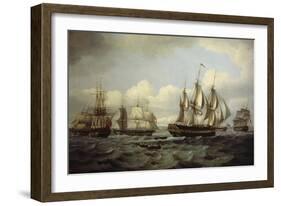 The Ship Castor and Other Vessels in Choppy Sea, 1802-Thomas Luny-Framed Giclee Print