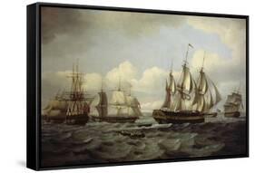 The Ship Castor and Other Vessels in Choppy Sea, 1802-Thomas Luny-Framed Stretched Canvas