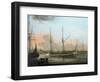 The Ship 'Charlotte' from Chittagong, Bangladesh, and Other Ships, Anchored in the Hugli River (Ind-Franz Balthazar Solvyns-Framed Giclee Print