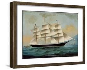 The Ship Fleetwing, Hong Kong Bay, J. W. Guest, Commander-Lai Sung-Framed Giclee Print