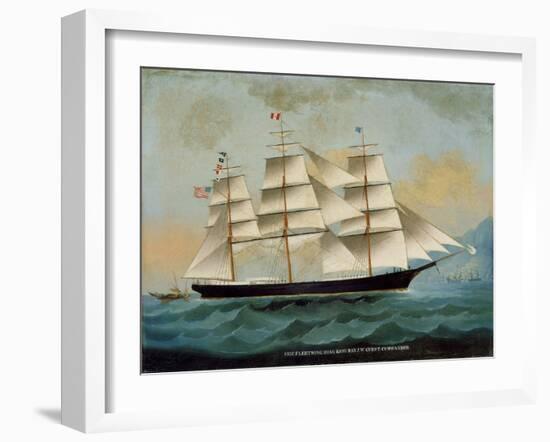 The Ship Fleetwing, Hong Kong Bay, J. W. Guest, Commander-Lai Sung-Framed Giclee Print