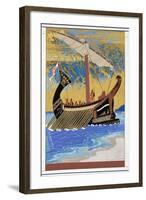 The Ship of Odysseus, from 'Homer: The Odessy', Published Paris 1930-33-Francois-Louis Schmied-Framed Giclee Print