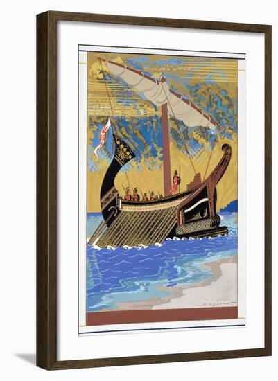 The Ship of Odysseus, from 'Homer: The Odessy', Published Paris 1930-33-Francois-Louis Schmied-Framed Giclee Print