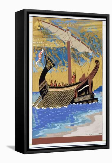 The Ship of Odysseus, from 'Homer: The Odessy', Published Paris 1930-33-Francois-Louis Schmied-Framed Stretched Canvas