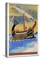 The Ship of Odysseus, from 'Homer: The Odessy', Published Paris 1930-33-Francois-Louis Schmied-Stretched Canvas