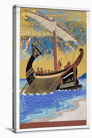 The Ship of Odysseus, from 'Homer: The Odessy', Published Paris 1930-33-Francois-Louis Schmied-Stretched Canvas