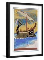 The Ship of Odysseus, from 'Homer: The Odessy', Published Paris 1930-33-Francois-Louis Schmied-Framed Giclee Print