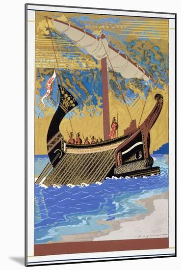 The Ship of Odysseus, from 'Homer: The Odessy', Published Paris 1930-33-Francois-Louis Schmied-Mounted Giclee Print