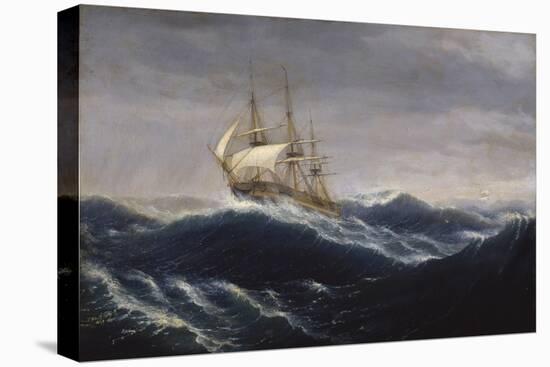 The Ship Ohio, 1829-Thomas Birch-Stretched Canvas