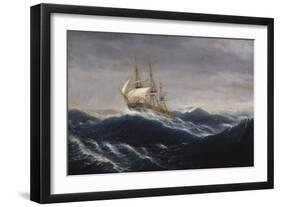 The Ship Ohio, 1829-Thomas Birch-Framed Giclee Print