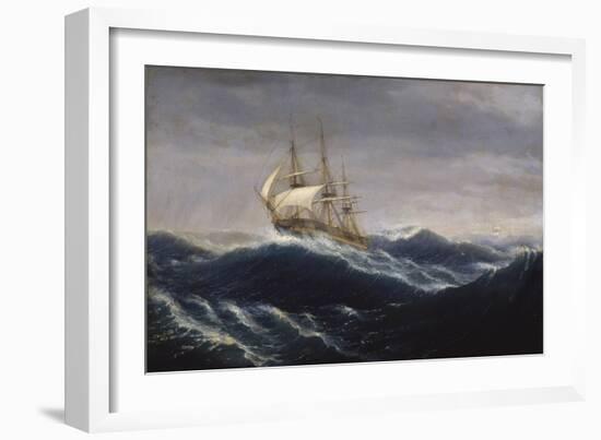 The Ship Ohio, 1829-Thomas Birch-Framed Giclee Print