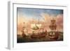 The Ship 'Peregrine' and Other Royal Vessels, off Greenwich, around 1710. Oil on Canvas, around 171-Jan Griffier-Framed Giclee Print