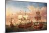 The Ship 'Peregrine' and Other Royal Vessels, off Greenwich, around 1710. Oil on Canvas, around 171-Jan Griffier-Mounted Giclee Print