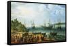 The Ship 'Prince Royal' and His Escort Anchored in an Estuary-Adam Willaerts-Framed Stretched Canvas