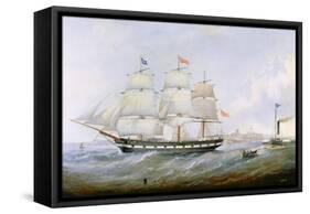 The Ship 'salacia' at the Mouth of the Tyne-John Scott-Framed Stretched Canvas
